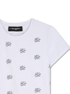 T-shirt per bambina Karl Lagerfeld Kids bianca con dettaglio logo Z31312 10P KARL LAGERFELD KIDS 