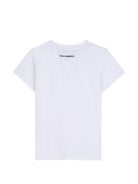 T-shirt per bambina Karl Lagerfeld Kids bianca con dettaglio logo Z31312 10P KARL LAGERFELD KIDS 