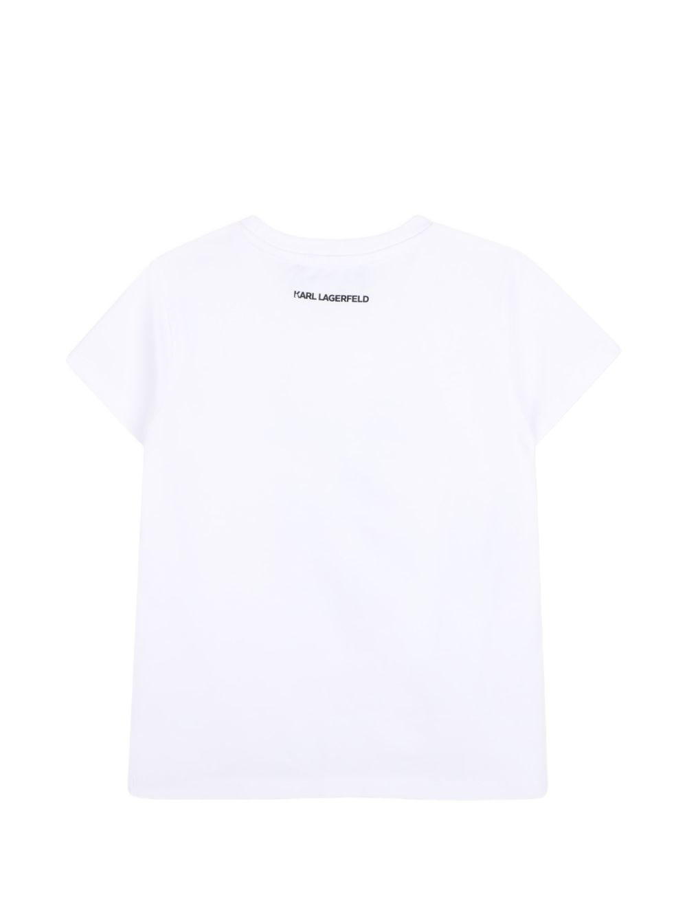 T-shirt per bambina Karl Lagerfeld Kids bianca con stampa grafica Z31313 10P KARL LAGERFELD KIDS 