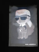 T-shirt per bambini Karl Lagerfeld Kids nera con stampa grafica Z31314 09B KARL LAGERFELD KIDS 