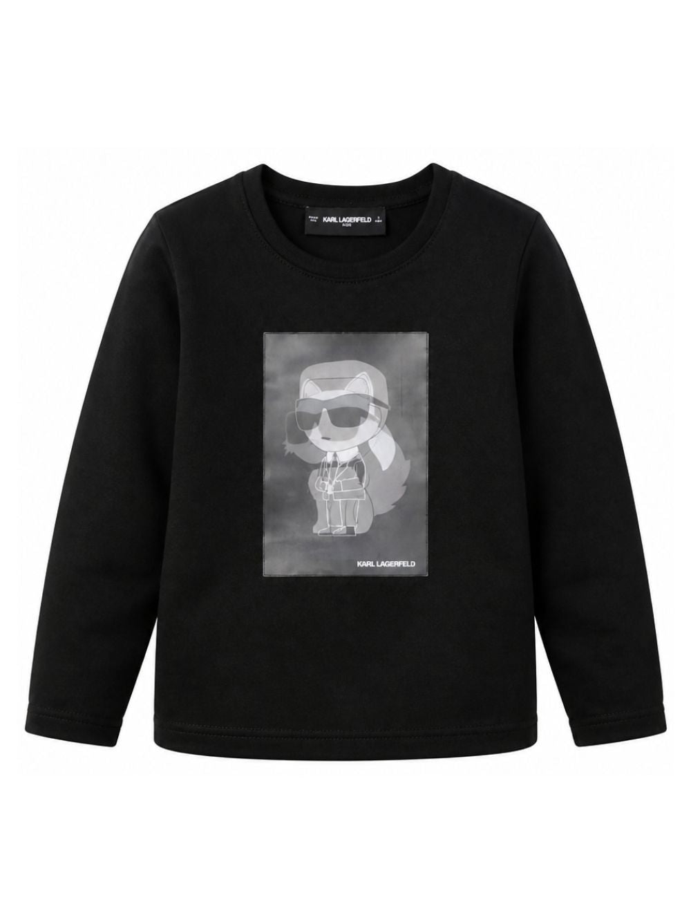 T-shirt per bambini Karl Lagerfeld Kids nera con stampa grafica Z31314 09B KARL LAGERFELD KIDS 