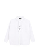 Camicia per bambina Karl Lagerfeld Kids bianca con logo sul davanti Z31316 10P KARL LAGERFELD KIDS 