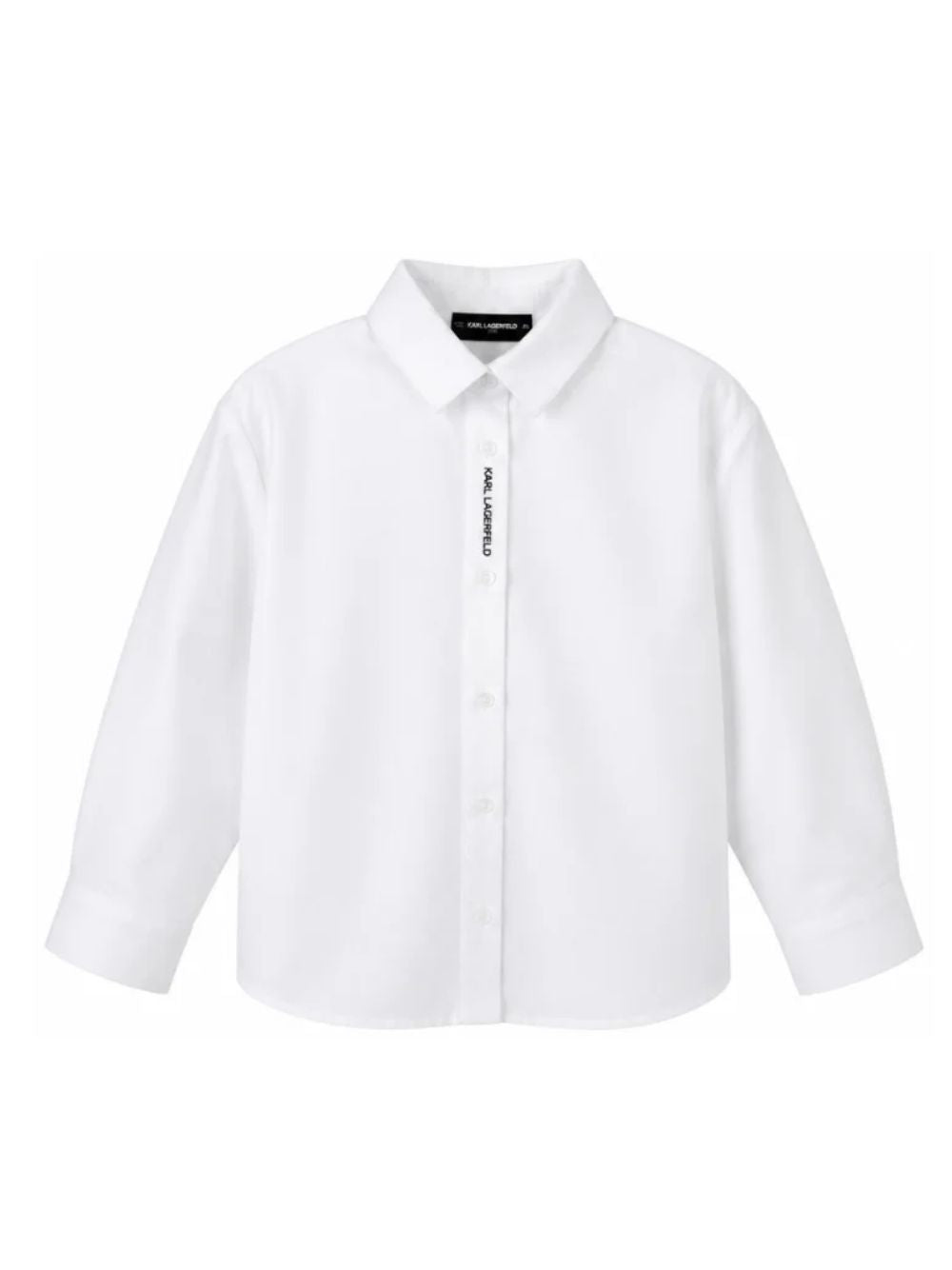 Camicia per bambina Karl Lagerfeld Kids bianca con logo sul davanti Z31316 10P KARL LAGERFELD KIDS 