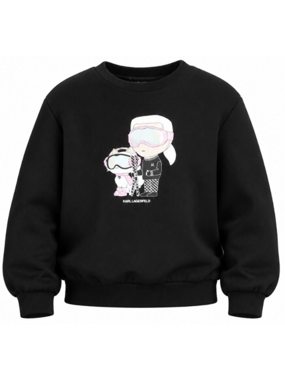 Felpa per bambina Karl Lagerfeld Kids nera con stampa grafica Z31318 09B KARL LAGERFELD KIDS 