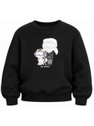 Felpa per bambina Karl Lagerfeld Kids nera con stampa grafica Z31318 09B KARL LAGERFELD KIDS 