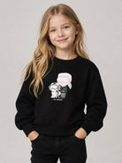 Felpa per bambina Karl Lagerfeld Kids nera con stampa grafica Z31318 09B KARL LAGERFELD KIDS 