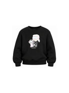 Felpa per bambina Karl Lagerfeld Kids nera con stampa grafica Z31318 09B KARL LAGERFELD KIDS 