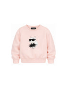 Felpa per bambina Karl Lagerfeld Kids rosa con stampa Choupette Z31318 471 KARL LAGERFELD KIDS 