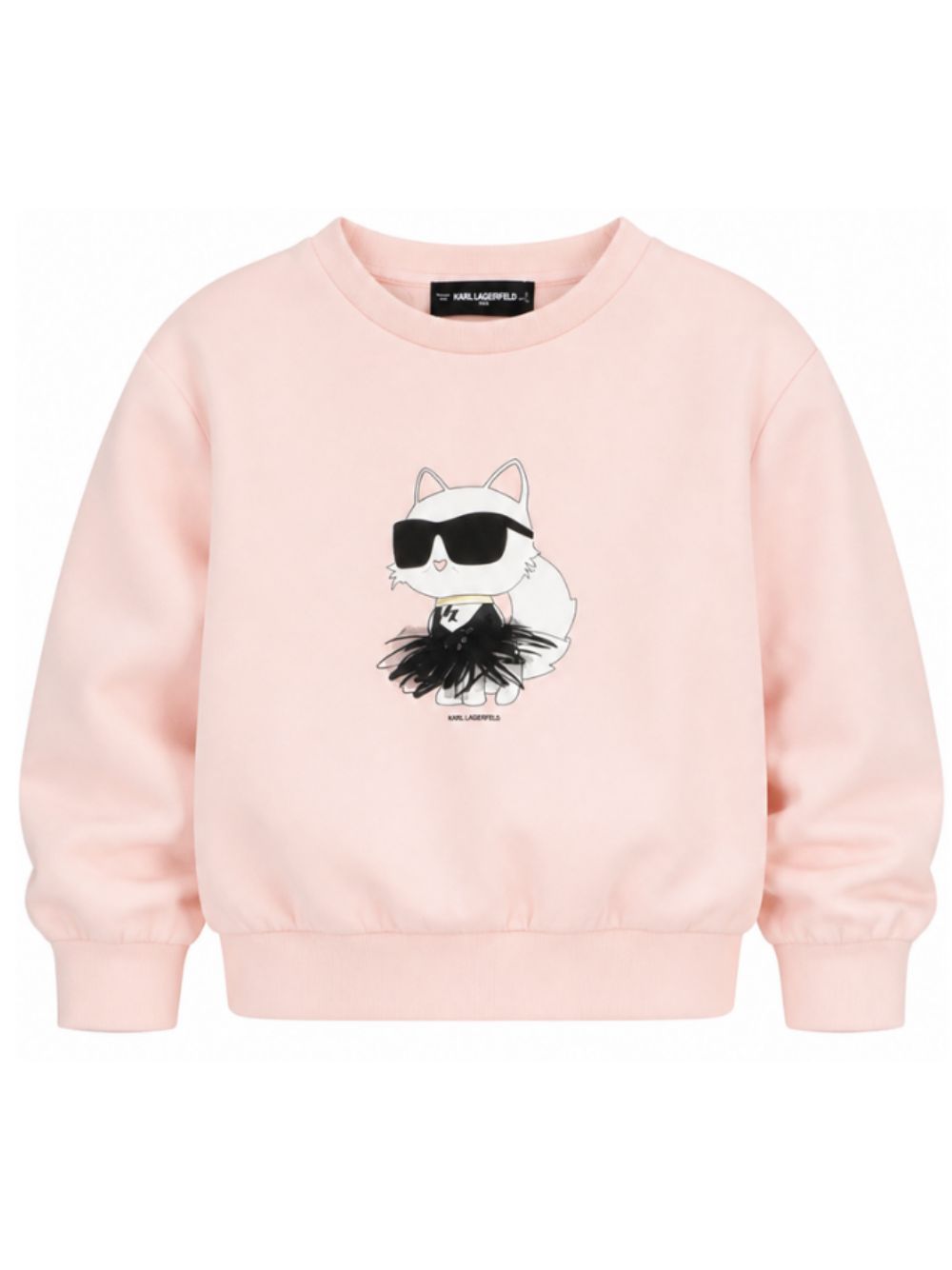 Felpa per bambina Karl Lagerfeld Kids rosa con stampa Choupette Z31318 471 KARL LAGERFELD KIDS 