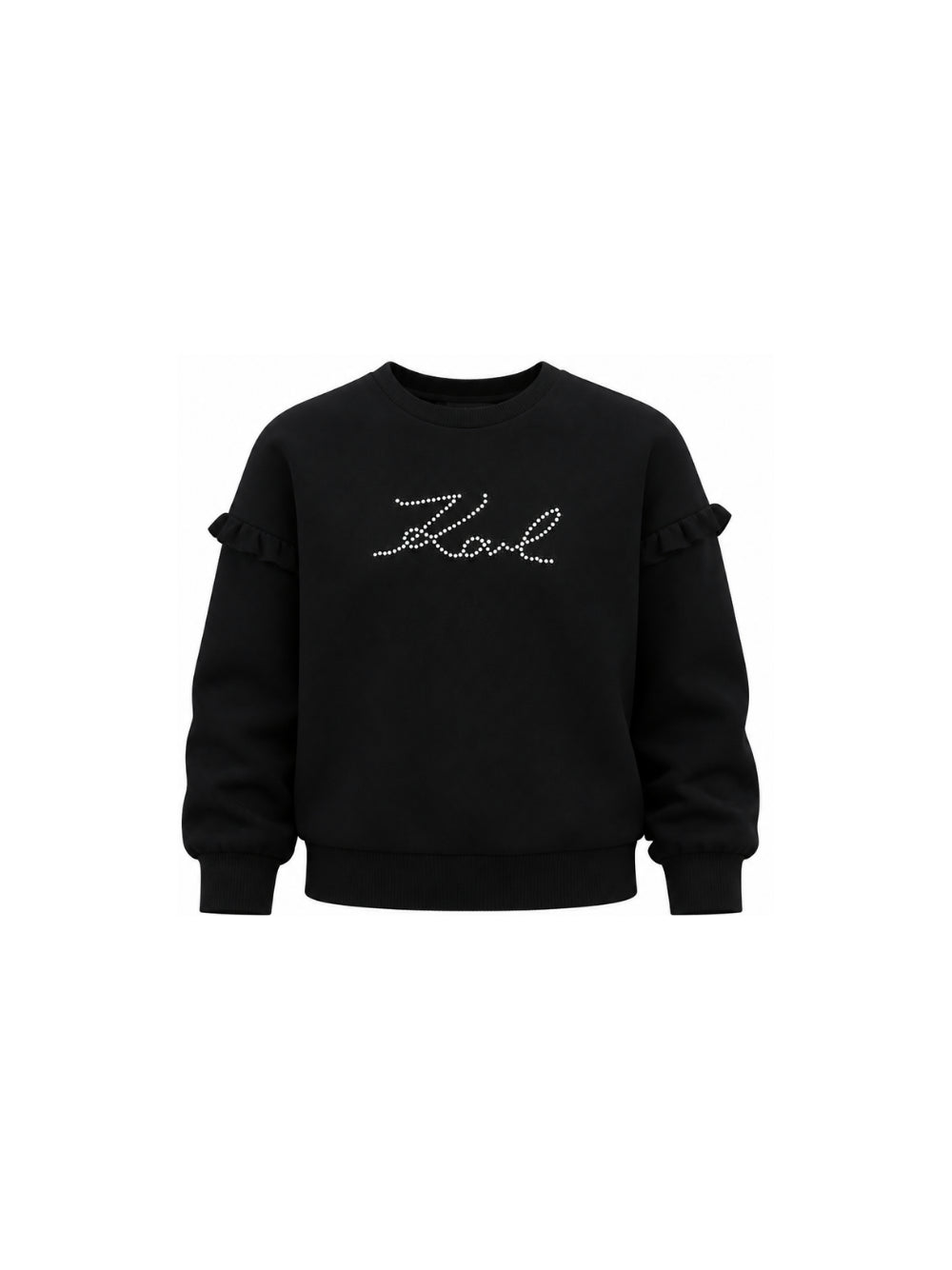 Felpa per bambina Karl Lagerfeld Kids nera con decorazione logo Z31319 09B KARL LAGERFELD KIDS 