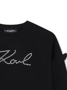 Felpa per bambina Karl Lagerfeld Kids nera con decorazione logo Z31319 09B KARL LAGERFELD KIDS 