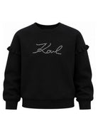 Felpa per bambina Karl Lagerfeld Kids nera con decorazione logo Z31319 09B KARL LAGERFELD KIDS 