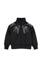 Felpa per bambina Karl Lagerfeld Kids nera con dettagli con strass Z31322 09B KARL LAGERFELD KIDS 