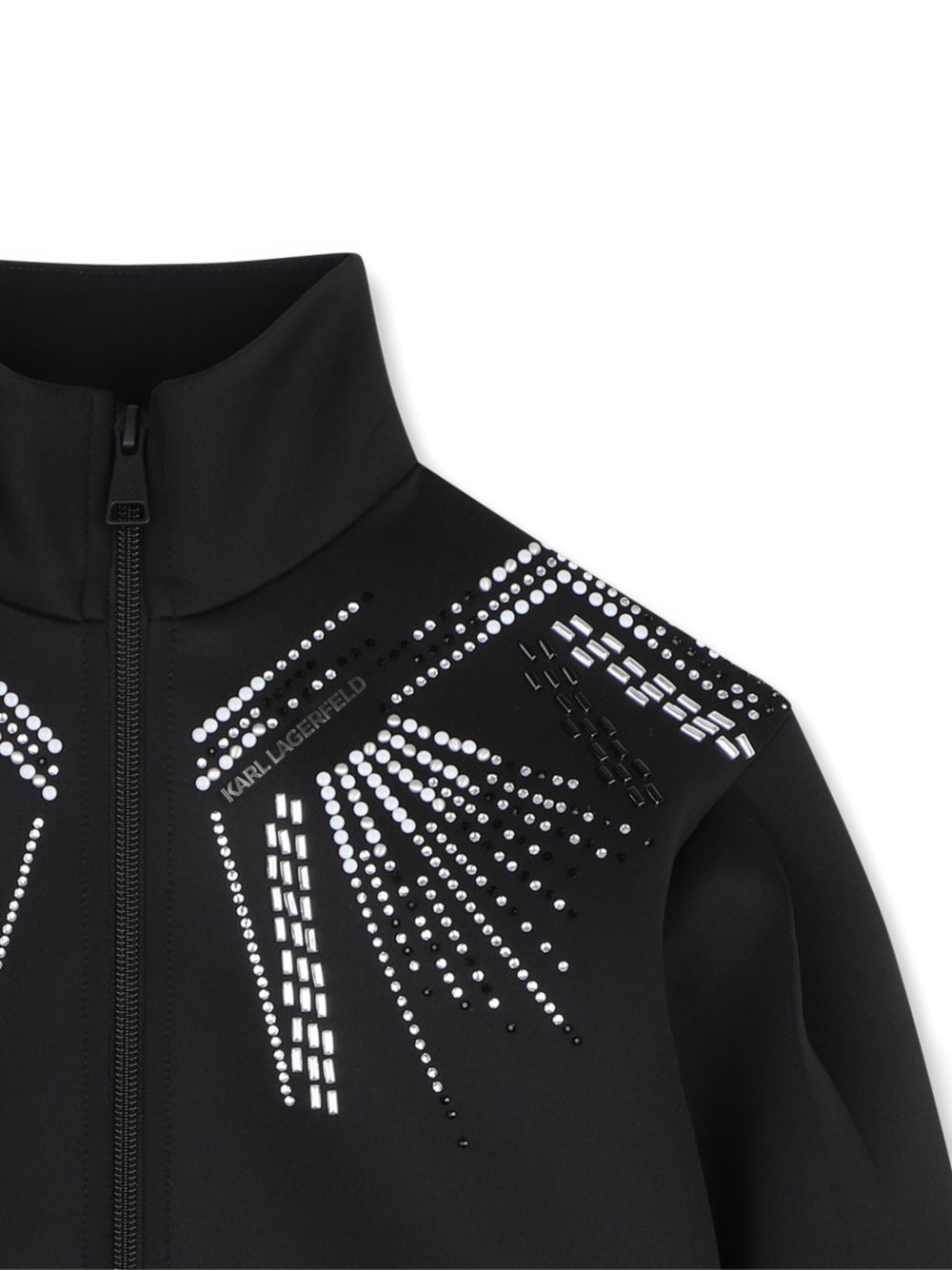 Felpa per bambina Karl Lagerfeld Kids nera con dettagli con strass Z31322 09B KARL LAGERFELD KIDS 