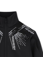 Felpa per bambina Karl Lagerfeld Kids nera con dettagli con strass Z31322 09B KARL LAGERFELD KIDS 