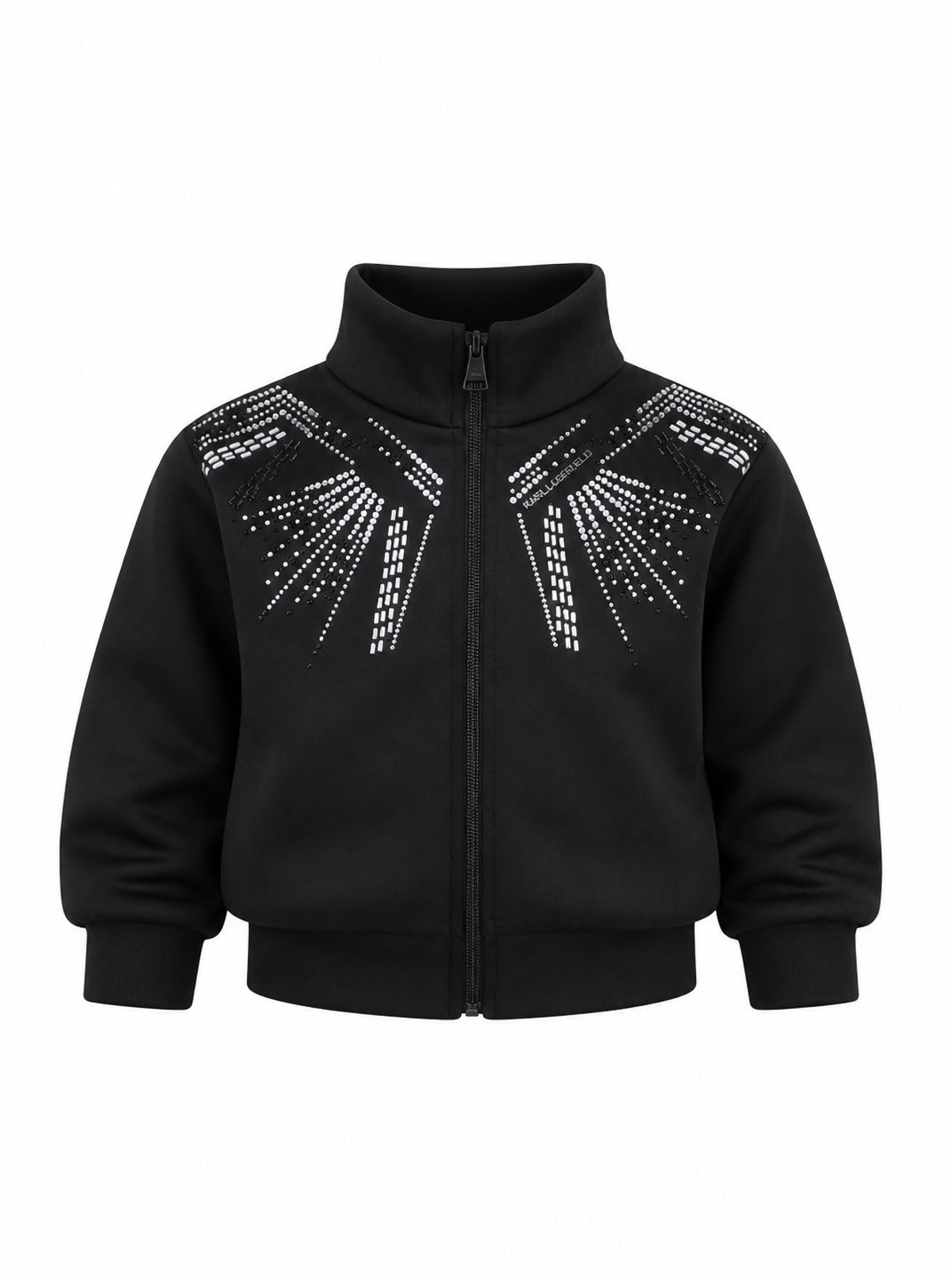 Felpa per bambina Karl Lagerfeld Kids nera con dettagli con strass Z31322 09B KARL LAGERFELD KIDS 