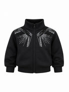 Felpa per bambina Karl Lagerfeld Kids nera con dettagli con strass Z31322 09B KARL LAGERFELD KIDS 