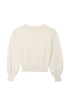 Maglione per bambina Karl Lagerfeld Kids bianco con maniche a sbuffo Z31324 182 KARL LAGERFELD KIDS 