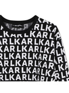 Maglione per bambina Karl Lagerfeld Kids nero con logo all-over Z31325 M41 KARL LAGERFELD KIDS 