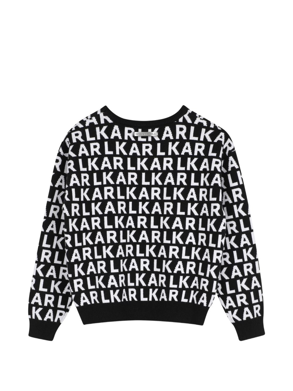 Maglione per bambina Karl Lagerfeld Kids nero con logo all-over Z31325 M41 KARL LAGERFELD KIDS 
