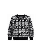 Maglione per bambina Karl Lagerfeld Kids nero con logo all-over Z31325 M41 KARL LAGERFELD KIDS 