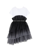 Abito per bambina Karl Lagerfeld Kids bianco e nero con ruches Z31326 N50 KARL LAGERFELD KIDS 