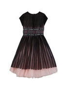 Abito per bambina Karl Lagerfeld Kids nero e rosa con motivo plissettato Z31327 M94 KARL LAGERFELD KIDS 