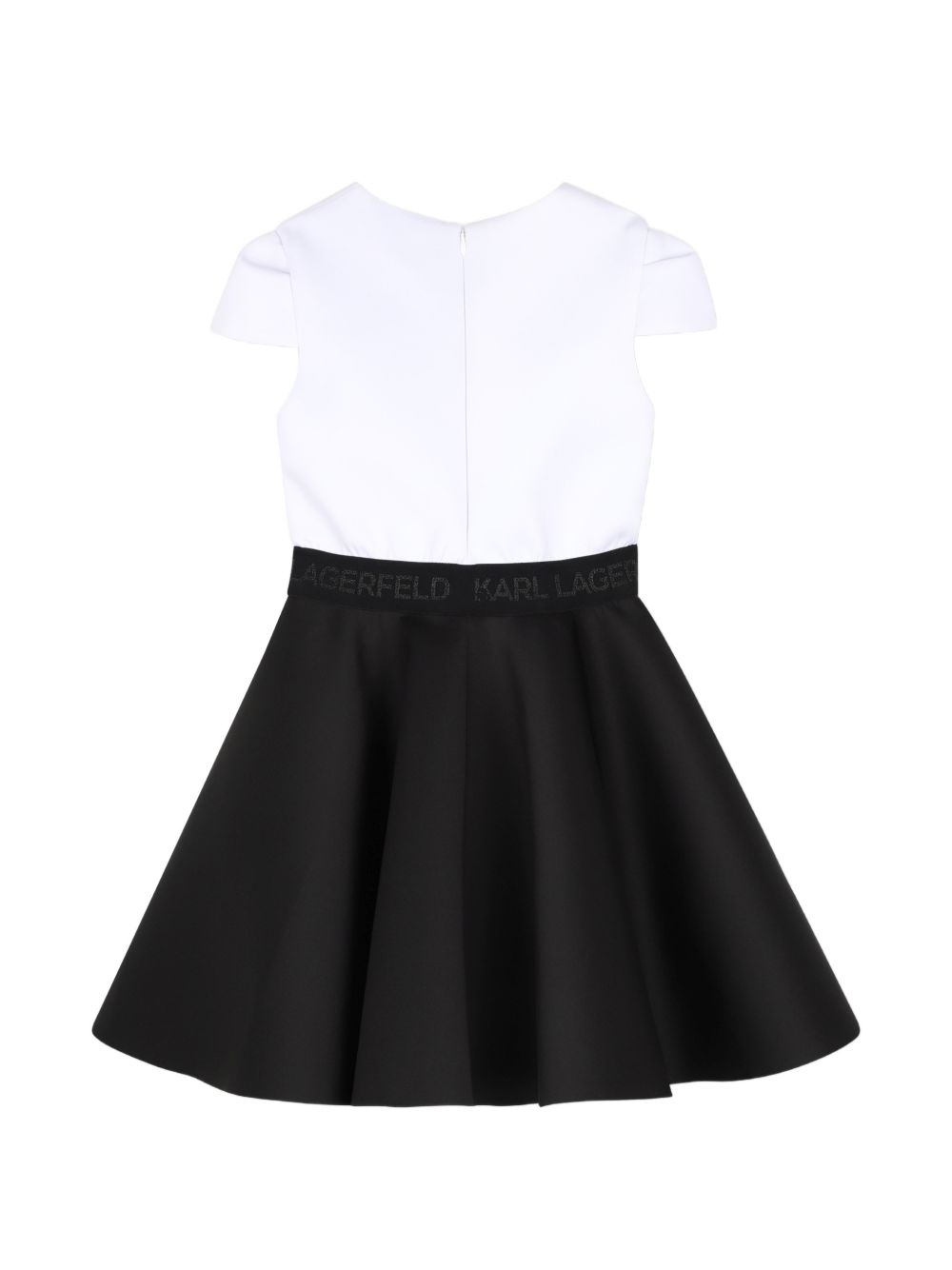 Abito svasato per bambina Karl Lagerfeld Kids bianco e nero con strass Z31328 M41 KARL LAGERFELD KIDS 