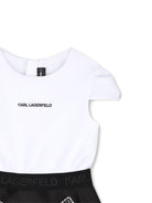 Abito svasato per bambina Karl Lagerfeld Kids bianco e nero con strass Z31328 M41 KARL LAGERFELD KIDS 
