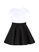 Abito svasato per bambina Karl Lagerfeld Kids bianco e nero con strass Z31328 M41 KARL LAGERFELD KIDS 