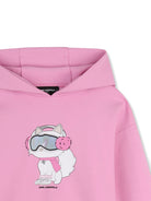 Abito per bambina Karl Lagerfeld Kids rosa con stampa grafica Z31329 47U KARL LAGERFELD KIDS 