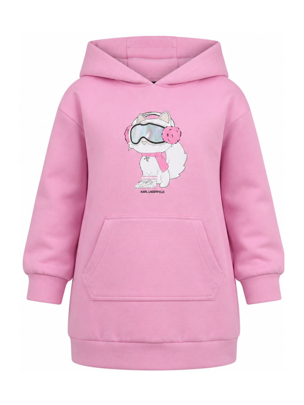 Abito per bambina Karl Lagerfeld Kids rosa con stampa grafica Z31329 47U KARL LAGERFELD KIDS 