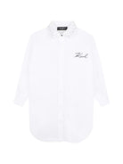 Chemisier per bambina Karl Lagerfeld Kids bianco con decorazione Z31332 10P KARL LAGERFELD KIDS 