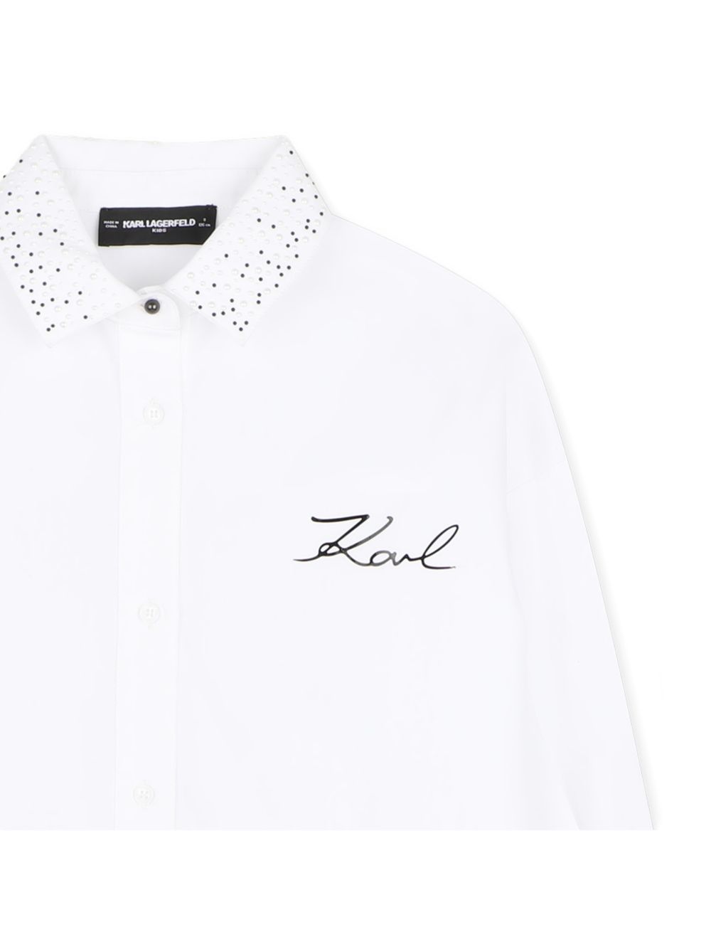 Chemisier per bambina Karl Lagerfeld Kids bianco con decorazione Z31332 10P KARL LAGERFELD KIDS 