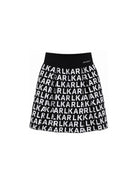 Gonna per bambina Karl Lagerfeld Kids nera con logo intarsiato all-over Z31348 M41 KARL LAGERFELD KIDS 