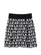 Gonna per bambina Karl Lagerfeld Kids nera con logo intarsiato all-over Z31348 M41 KARL LAGERFELD KIDS 