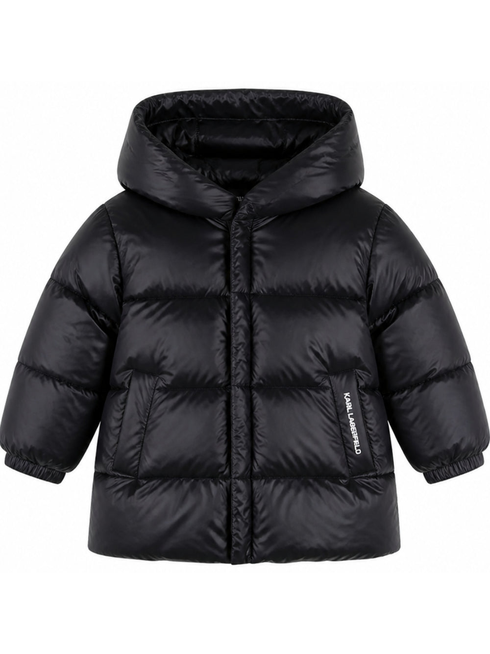 Piumino per bambino Karl Lagerfeld Kids nero con logo sulla tasca Z31355 09B KARL LAGERFELD KIDS 