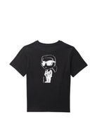 T-shirt per bambino Karl Lagerfeld Kids nera con stampa grafica Z31359 09B KARL LAGERFELD KIDS 