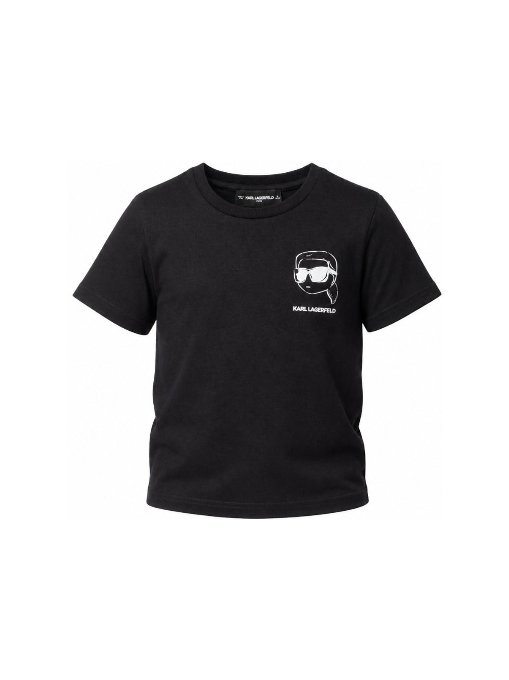 T-shirt per bambino Karl Lagerfeld Kids nera con stampa grafica Z31359 09B KARL LAGERFELD KIDS 