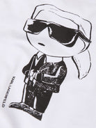 T-shirt per bambino Karl Lagerfeld Kids bianca con stampa grafica Z31359 10P KARL LAGERFELD KIDS 
