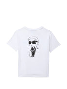 T-shirt per bambino Karl Lagerfeld Kids bianca con stampa grafica Z31359 10P KARL LAGERFELD KIDS 