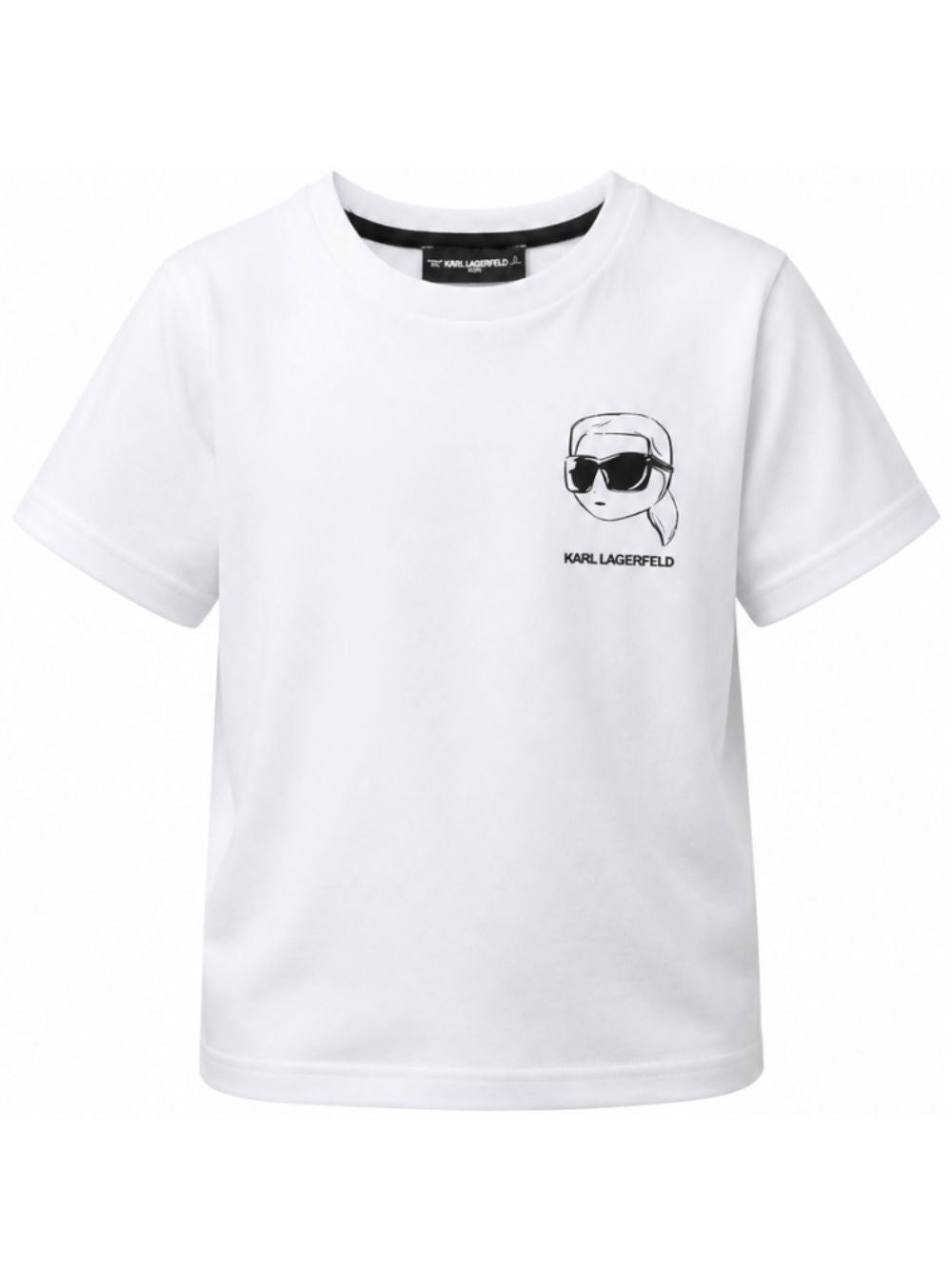 T-shirt per bambino Karl Lagerfeld Kids bianca con stampa grafica Z31359 10P KARL LAGERFELD KIDS 
