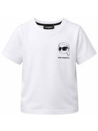 T-shirt per bambino Karl Lagerfeld Kids bianca con stampa grafica Z31359 10P KARL LAGERFELD KIDS 