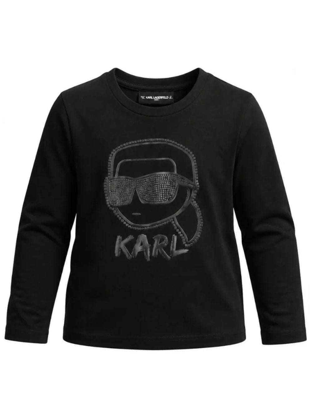 T-shirt per bambina Karl Lagerfeld Kids nera con dettaglio glitter Z31360 09B KARL LAGERFELD KIDS 