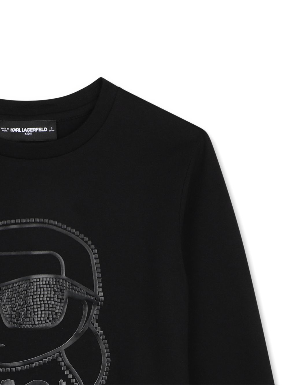 T-shirt per bambina Karl Lagerfeld Kids nera con dettaglio glitter Z31360 09B KARL LAGERFELD KIDS 