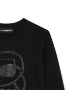 T-shirt per bambina Karl Lagerfeld Kids nera con dettaglio glitter Z31360 09B KARL LAGERFELD KIDS 