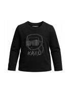 T-shirt per bambina Karl Lagerfeld Kids nera con dettaglio glitter Z31360 09B KARL LAGERFELD KIDS 