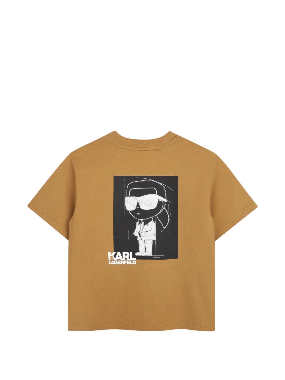 T-shirt per bambino Karl Lagerfeld Kids giallo mostarda con logo Z31362 300 KARL LAGERFELD KIDS 