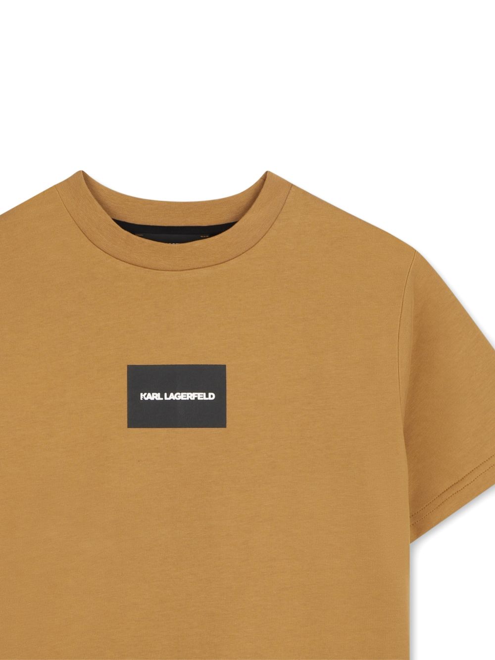 T-shirt per bambino Karl Lagerfeld Kids giallo mostarda con logo Z31362 300 KARL LAGERFELD KIDS 