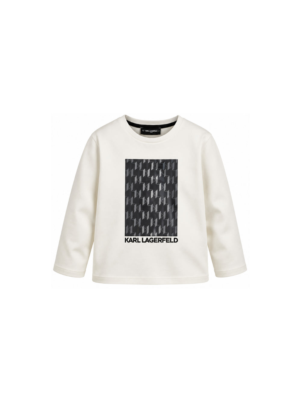 T-shirt per bambino Karl Lagerfeld Kids bianca con decorazione Z31364 182 KARL LAGERFELD KIDS 